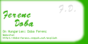 ferenc doba business card